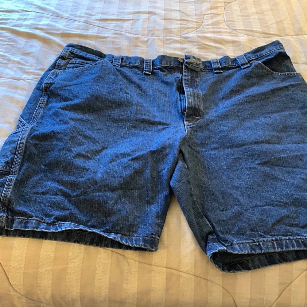 Wrangler denim 5 pocket (side for phone or tool) shorts.